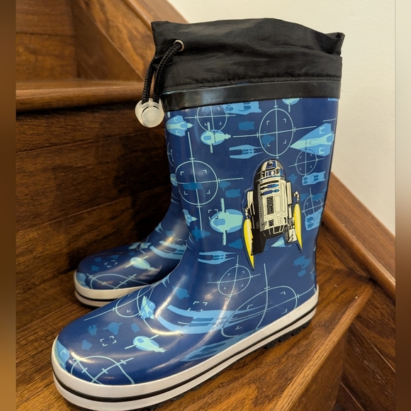 Star Wars Blue and Yellow Rain & Snow Boots Eu Sz33 US 2-2.5 - Picture 3 of 14